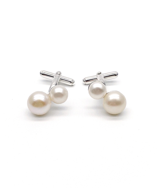 pearly sterling silver cufflinks