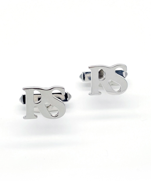 Boutons de manchette monogramme en argent sterling