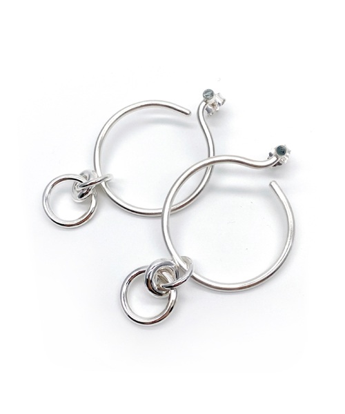 Cercei din argint cu acvamarin